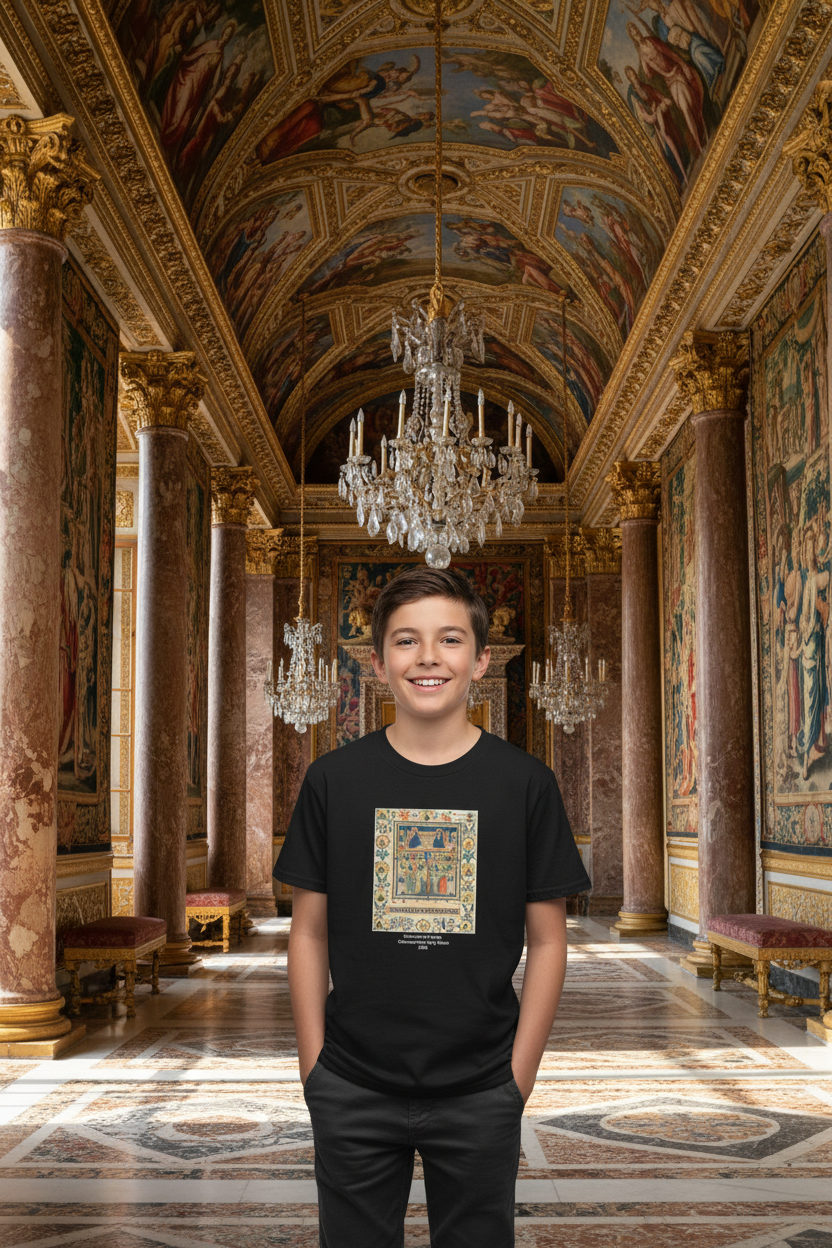 Boy youth in opulent Renaissance palace - Christ and the Virgin Enthroned tee