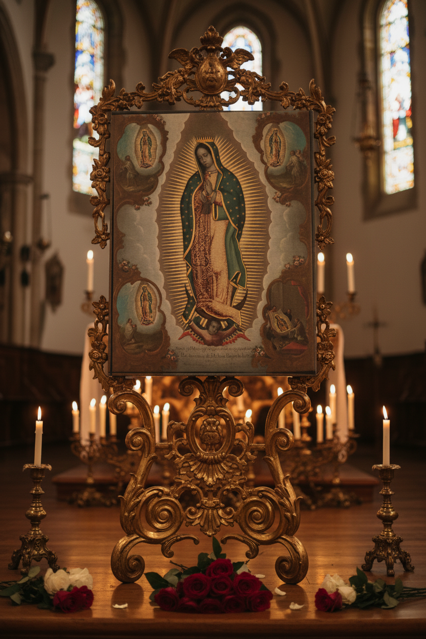 Canvas Close-up with Roses on Ground