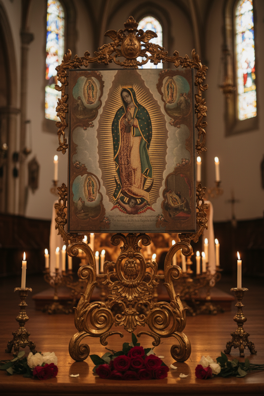 Canvas Close-up with Roses on Ground