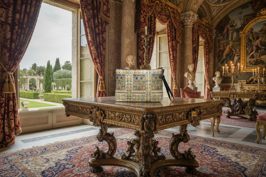 Christ and the Virgin Enthroned crossbody bag - life-sized and natural