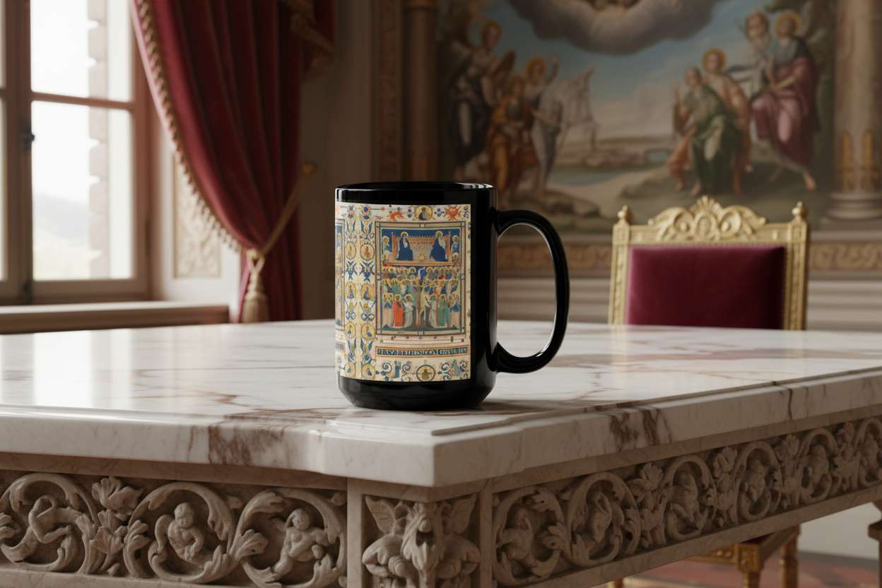Christ and the Virgin Enthroned mug - life-size