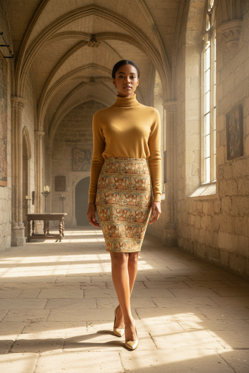 Coat of Arms skirt in medieval castle - new version