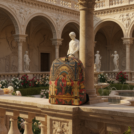 Coronation of the Virgin backpack in Renaissance scene