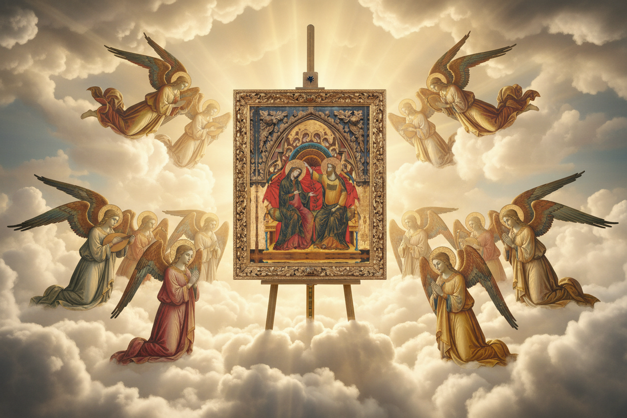 Coronation of the Virgin Canvas in Heaven