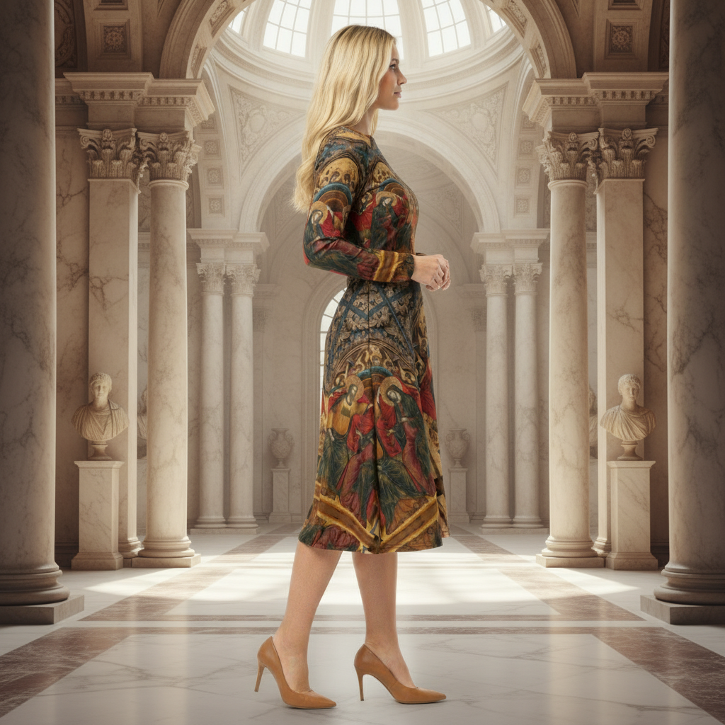 Coronation of the Virgin dress with Renaissance background