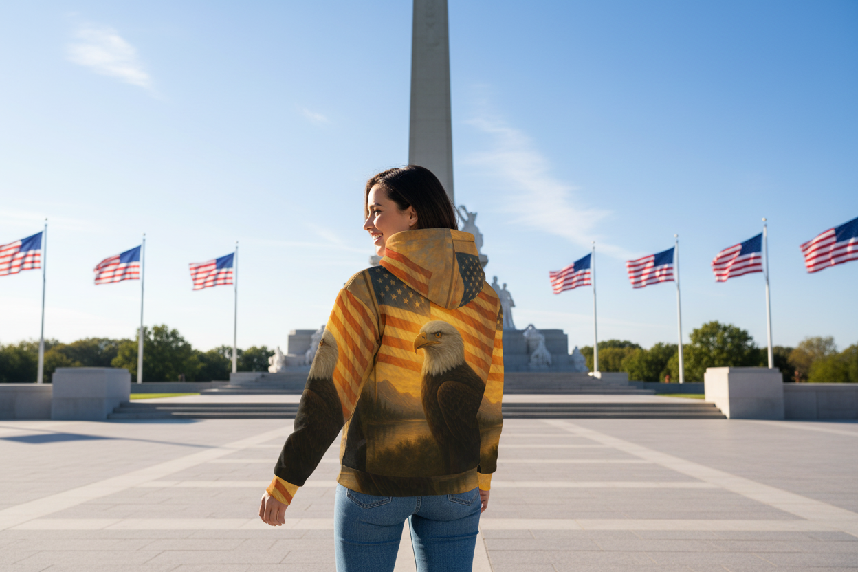 Eagle Hoodie Back View