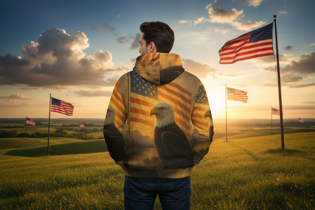 Eagle Hoodie Men's Back View