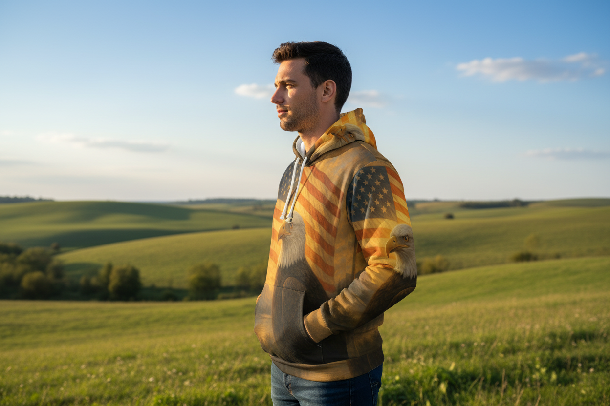 Eagle Hoodie Men's Left Side