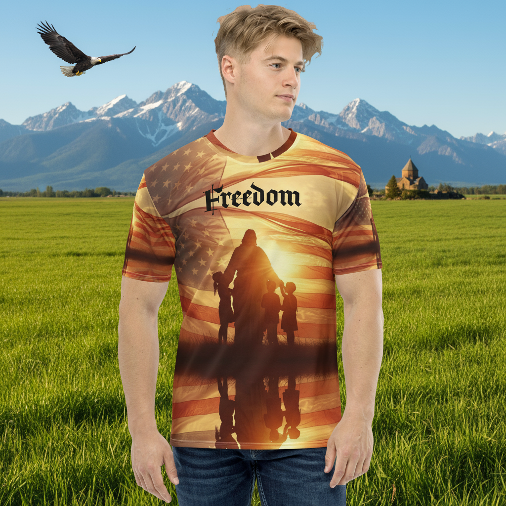 Male model in green pasture