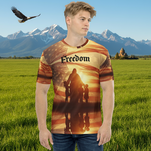 Male model in green pasture