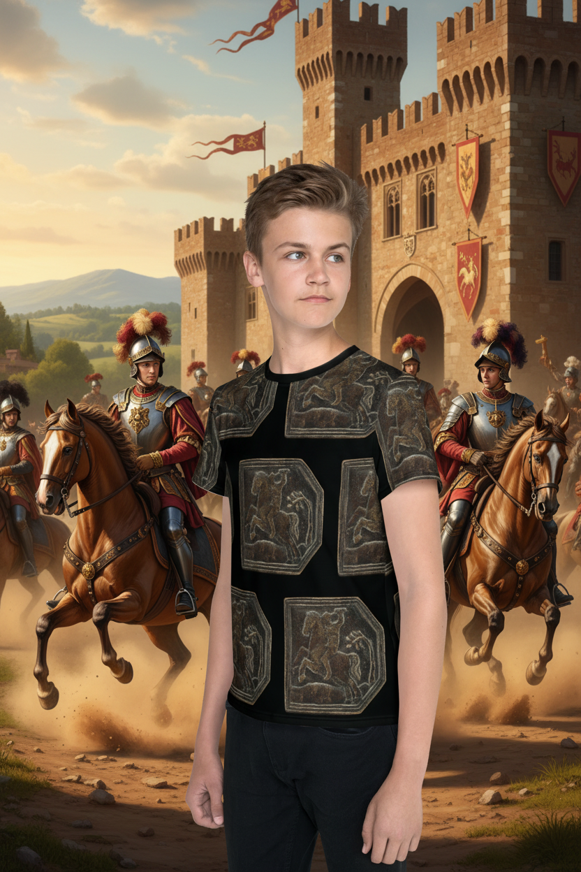 Male Youth in Medieval Equestrian Scene