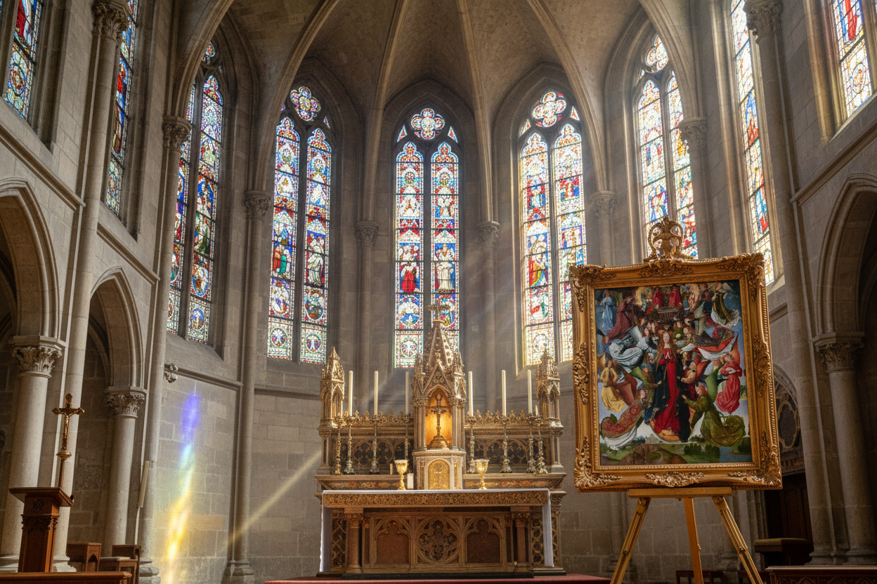 Mary Queen of Heaven Canvas Closer to Altar