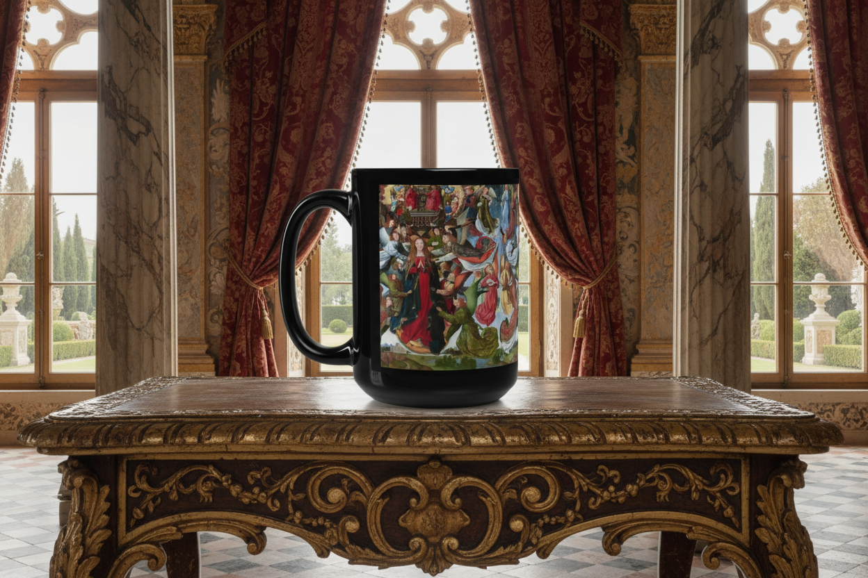 Mary, Queen of Heaven mug - life-size Renaissance setting
