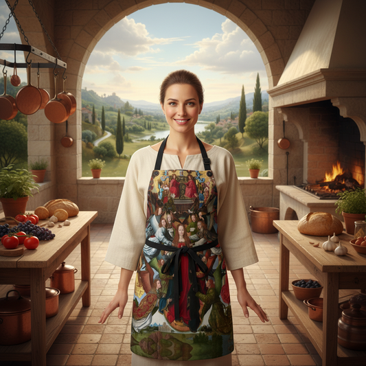 Model Cooking in Renaissance Kitchen Terrace with Scenic View