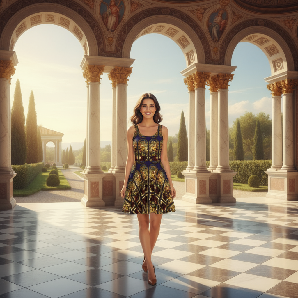 Model in Open Palace Loggia