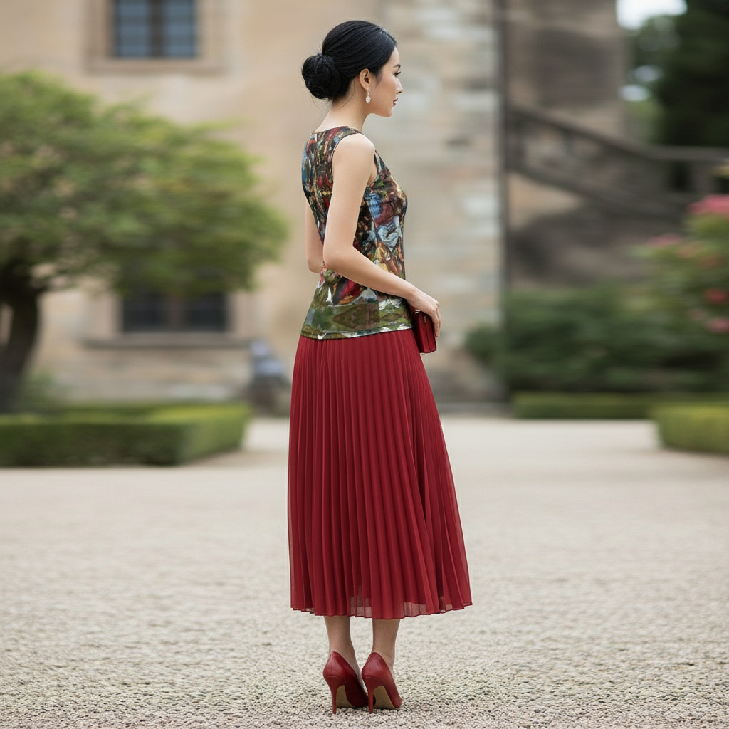 Model in side profile showing side of tank top