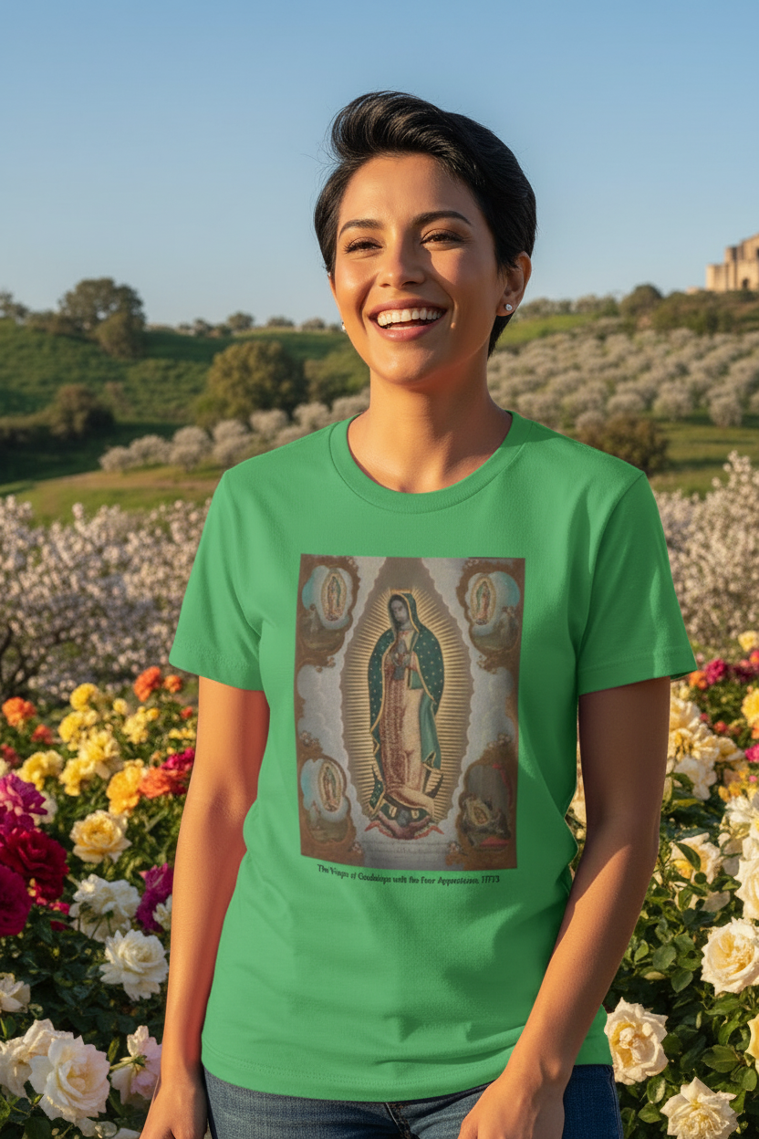 Model wearing Azalea Pink tee