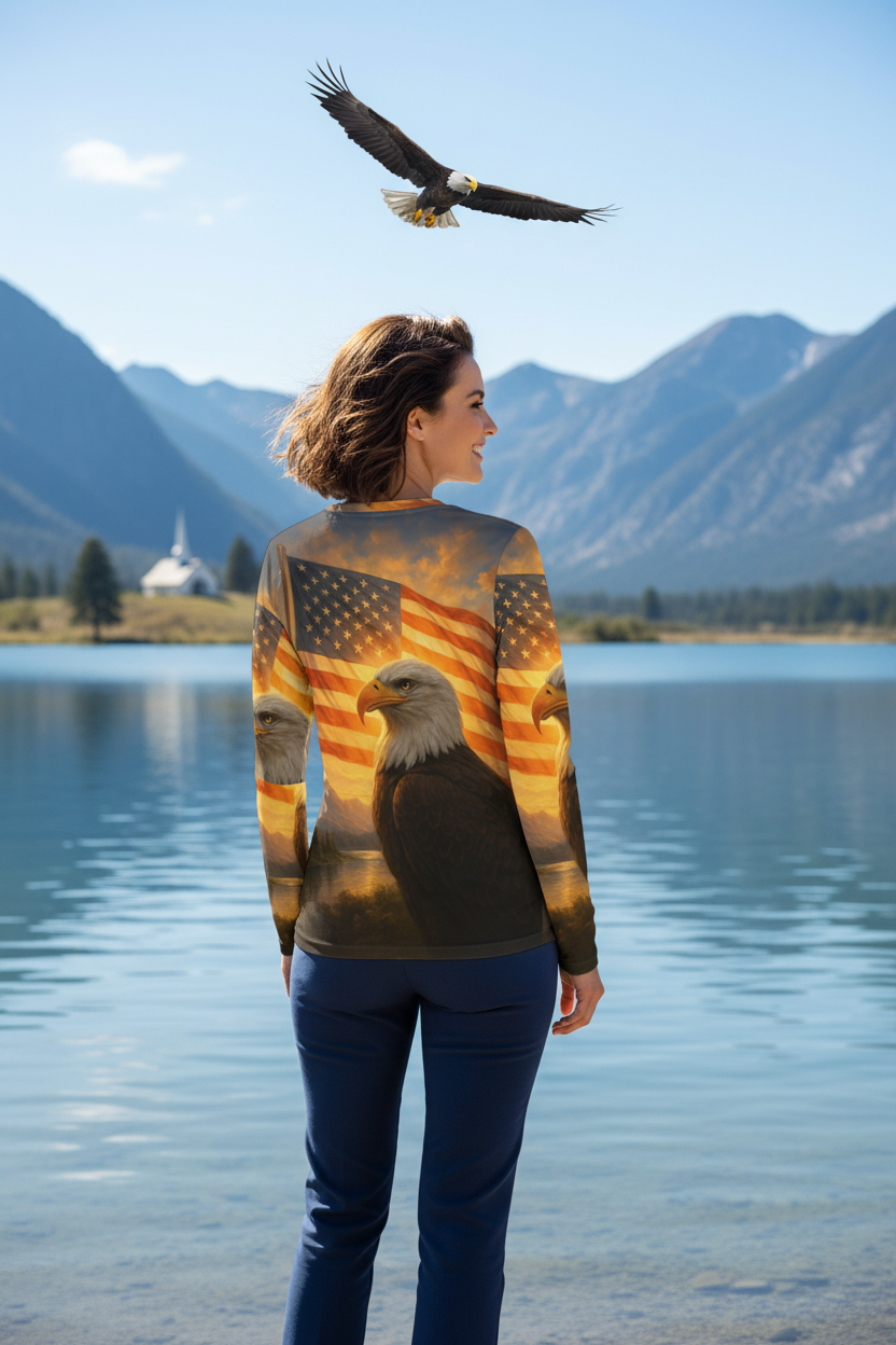 Patriotic Eagle Shirt Back View