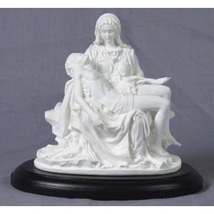 Pieta White With Black Wood Base 5.75"