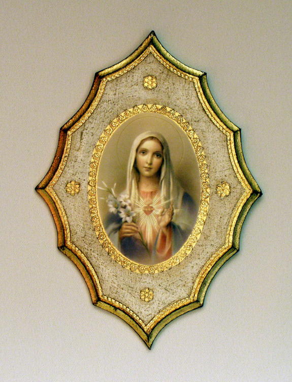 Immaculate Heart Of Mary Florentine Plaque 7.5X10.5"