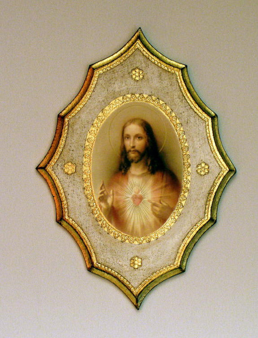 Sacred Heart Of Jesus Florentine Plaque 7.5X10"