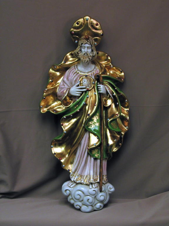 St. Jude Wall Plaque Hand-Painted Ceramic 21"