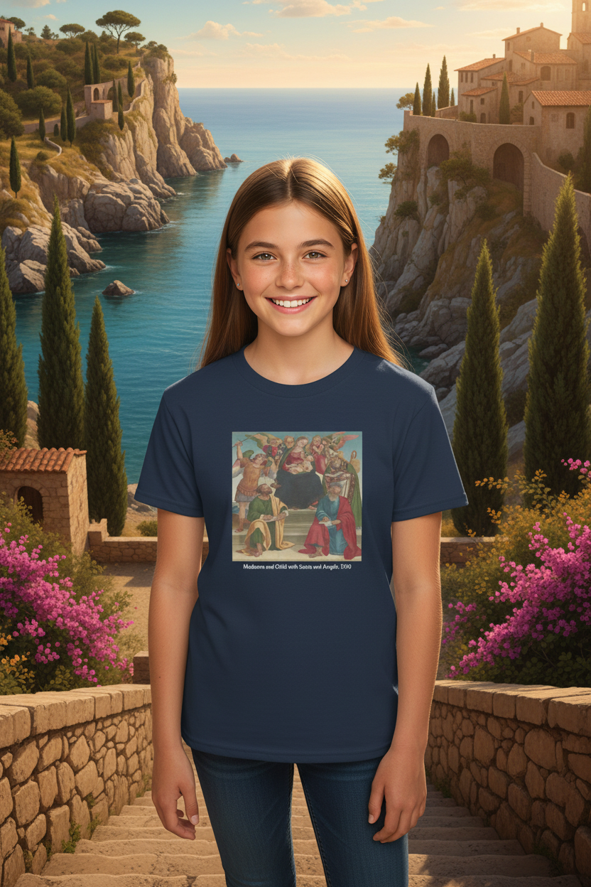 Realistic Mediterranean Renaissance setting - Madonna and Child tee