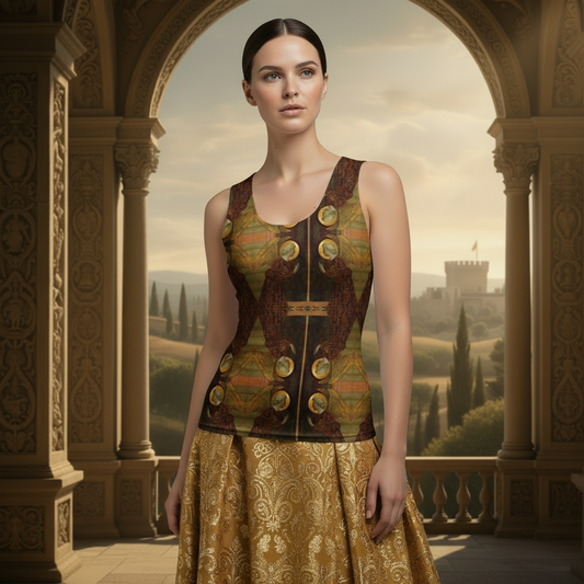 Renaissance lifestyle image with golden skirt