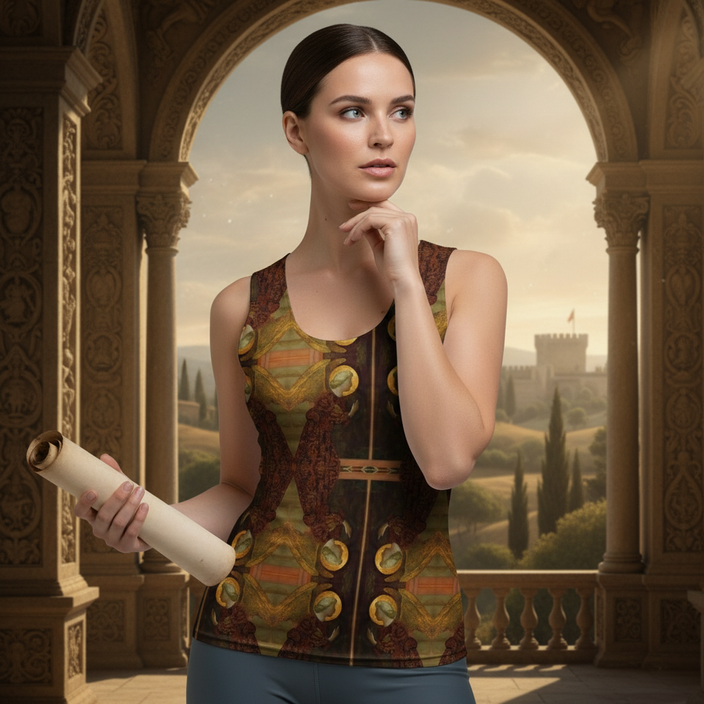Renaissance lifestyle image with model in tank top