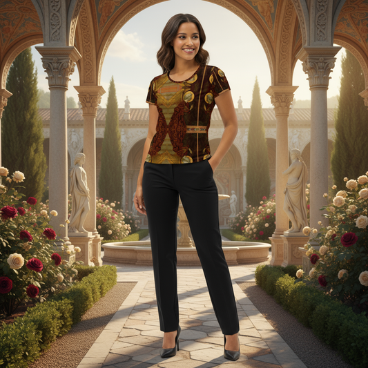 Renaissance lifestyle scene with Archangel Gabriel shirt