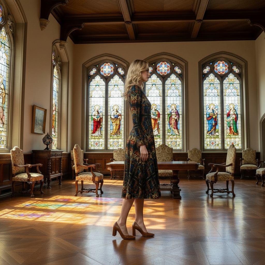 Right side view of The Virgin Annunciate dress