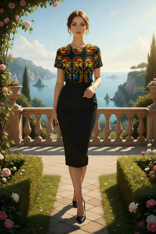 Slimmer model with untucked t-shirt