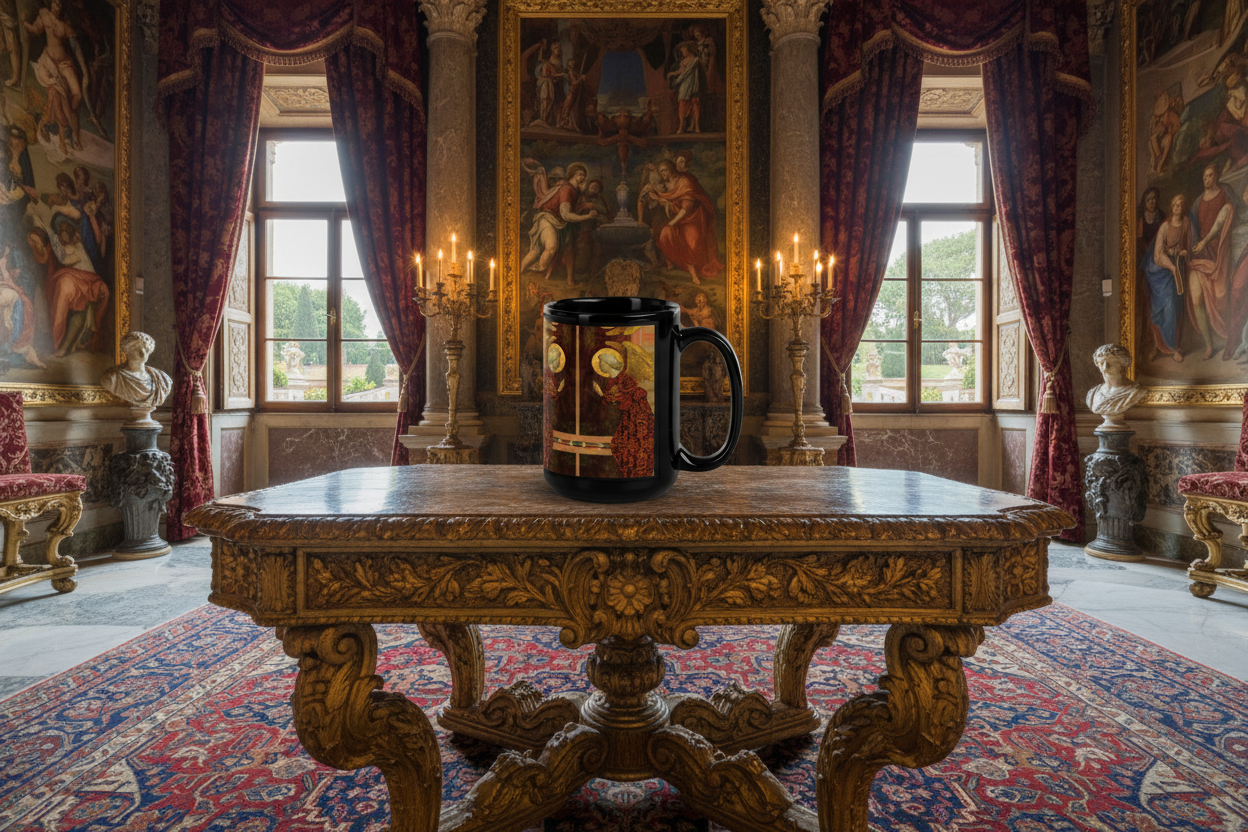 The Archangel Gabriel mug in Renaissance setting