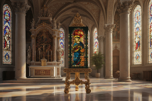 The Virgin Annunciate Canvas in Renaissance Church