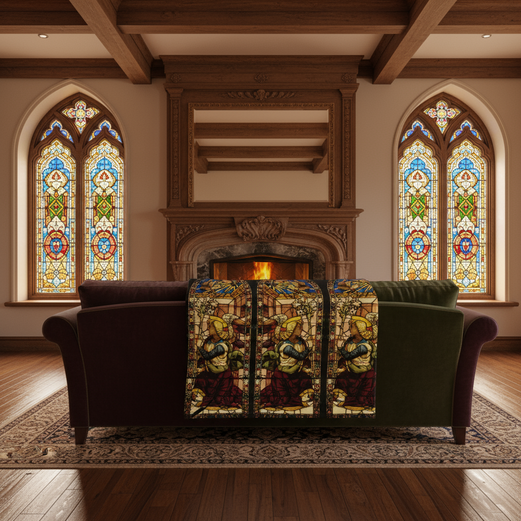 Throw blanket on sofa