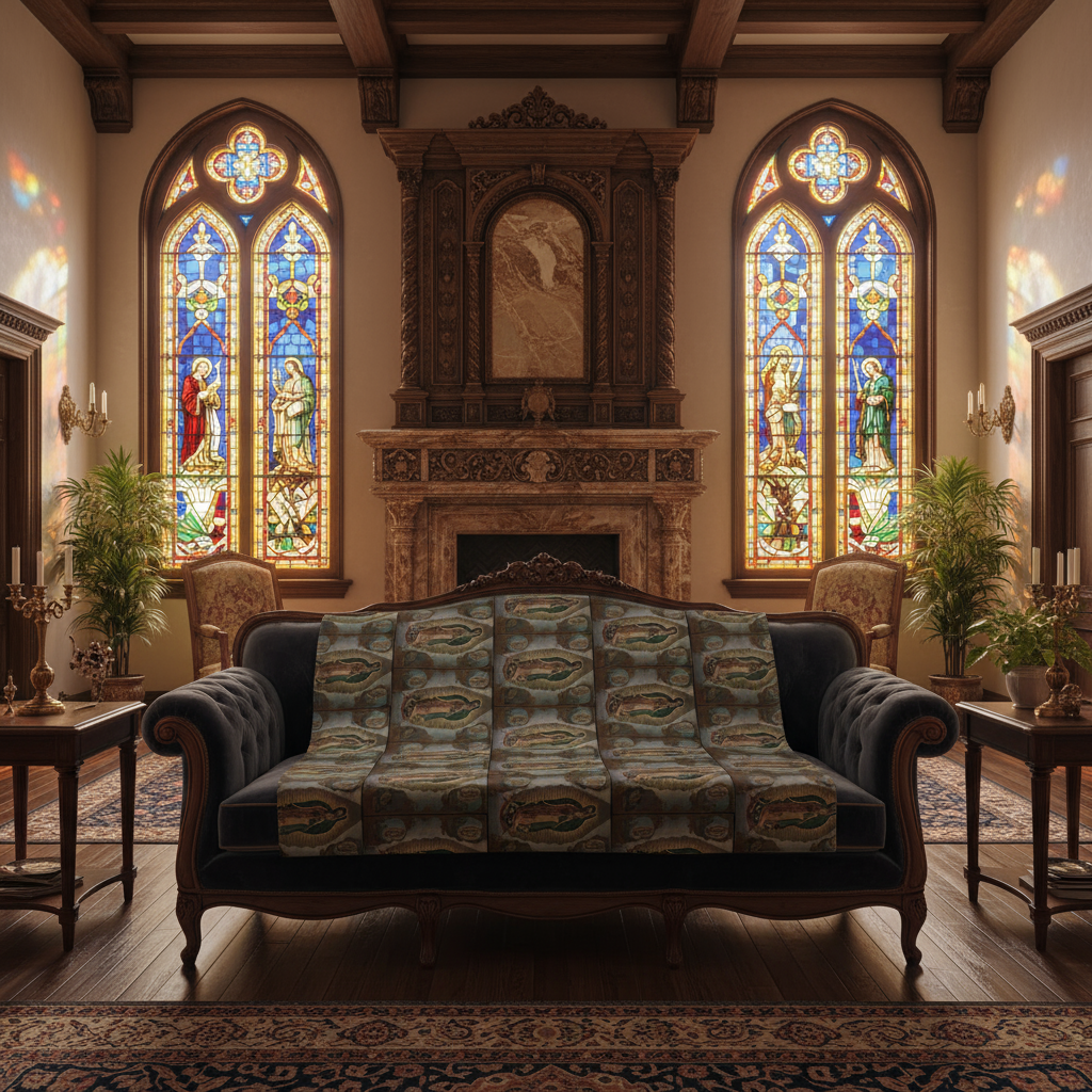 Throw blanket on sofa