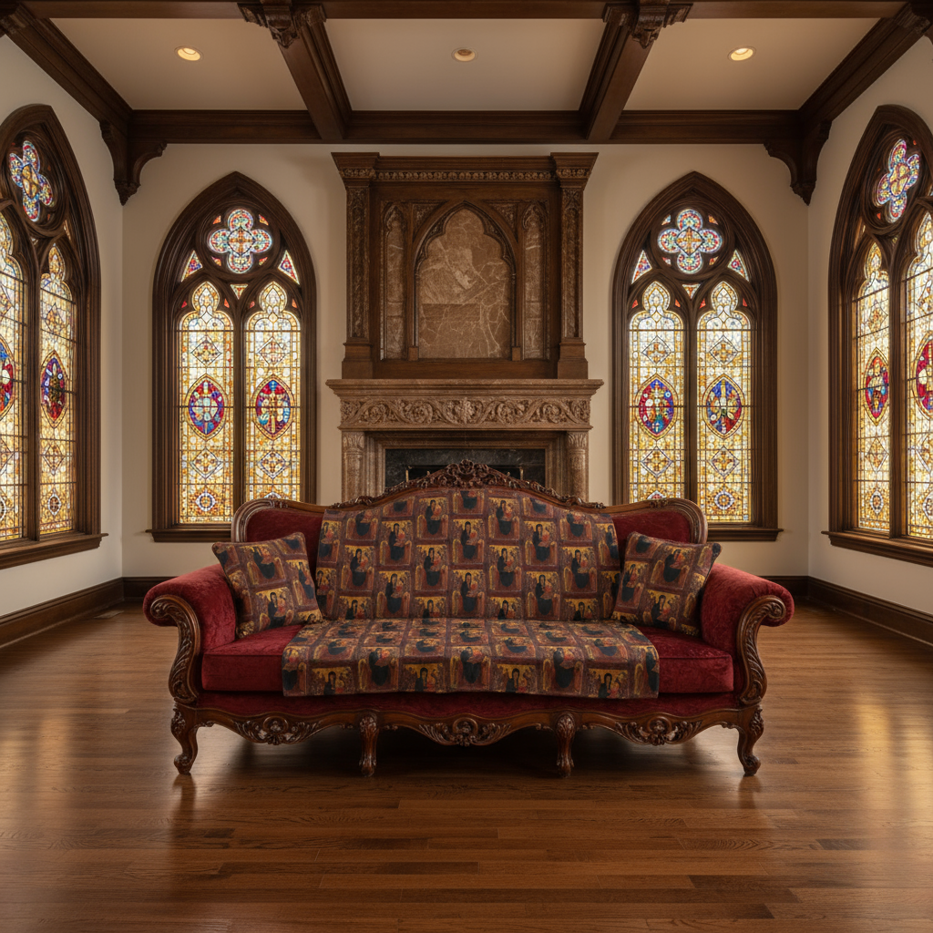 Throw blanket on sofa