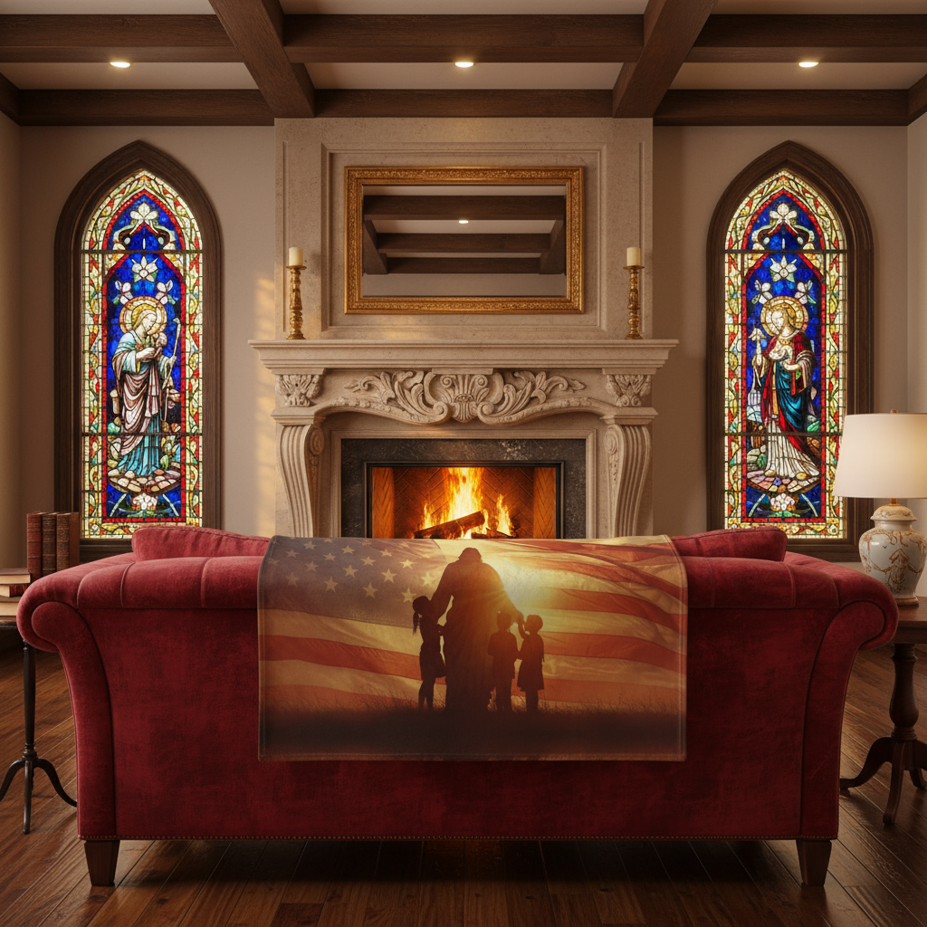 Throw blanket on sofa