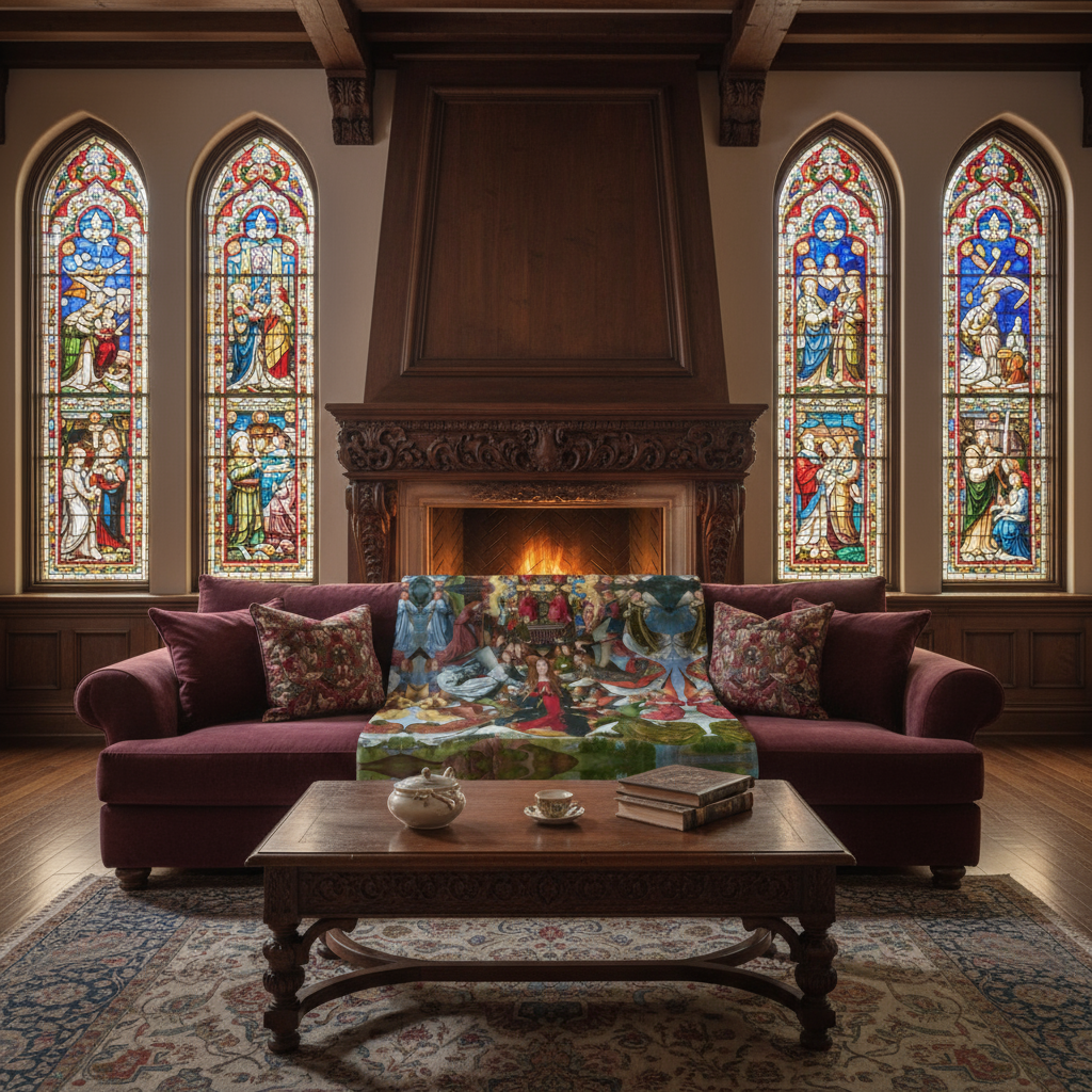 Throw blanket on sofa