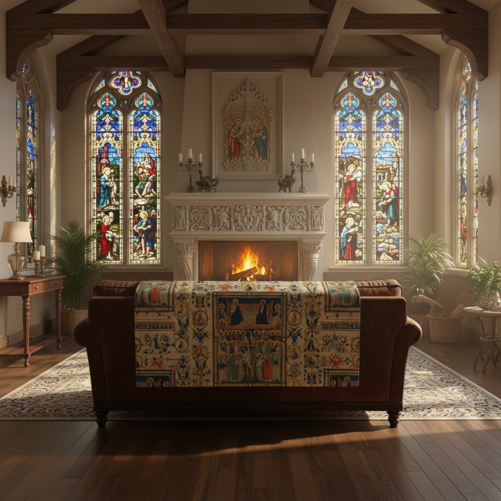 Throw blanket on sofa