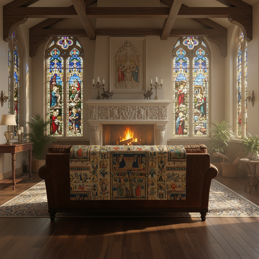 Throw blanket on sofa