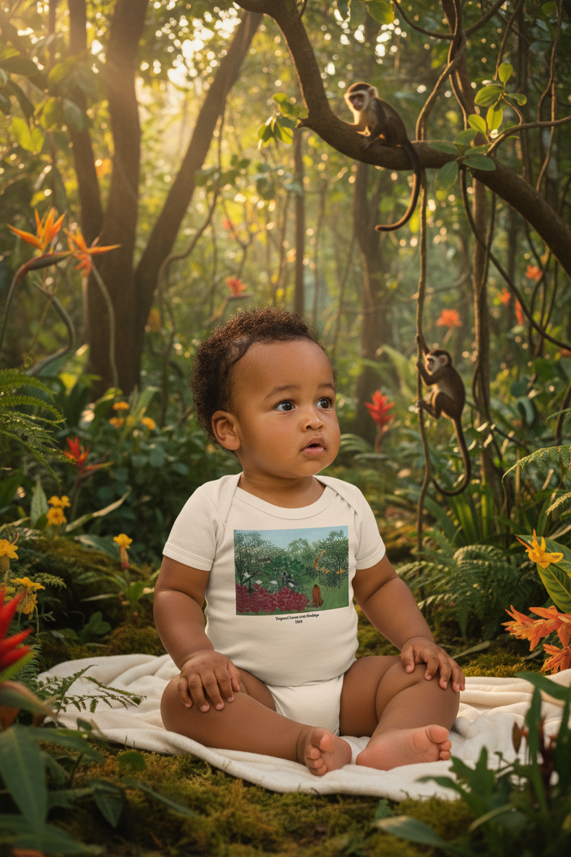 Tropical Forest with Monkeys baby bodysuit