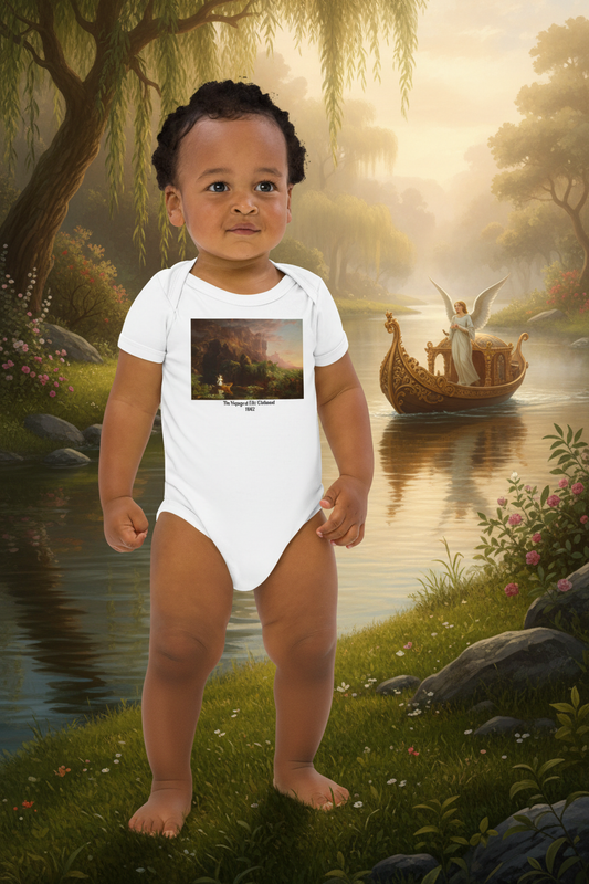 Voyage of Life baby on riverbank