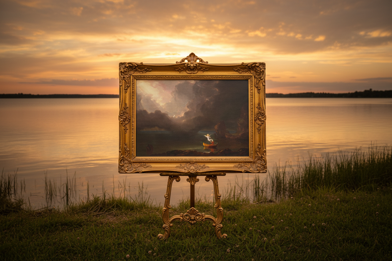 Voyage of Life Canvas at Sunset Lake